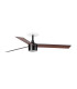 Rudder Recessed 132cm TEK LED Ceiling Fan Matt Black, Walnut Blades 4000K, 3 Blade Reversible