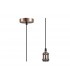 1.5m Suspension Kit 1 Light Antique Copper, Black Braided Cable, E27 Max 60W, c, w Ceiling Bracket - 1