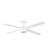 Rudder Recessed 132cm TEK LED Ceiling Fan Matt White, Ash Wood Blades 2700K, 4 Blade Reversible