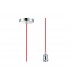 1.5m Suspension Kit 1 Light Polished Chrome, Red Braided Cable, E27 Max 60W, c, w Ceiling Bracket - 1