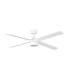 Rudder Recessed 132cm Smart TEK LED Ceiling Fan Matt White, Ash Wood Blades 4000K, 4 Blade Reversible