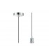 1.5m Suspension Kit 1 Light Polished Chrome, Black Braided Cable, E27 Max 60W, c, w Ceiling Bracket - 1