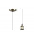 1.5m Suspension Kit 1 Light Antique Brass, Antique Base and Black Braided Cable, E27 Max 60W, c, w Ceiling Bracket - 1