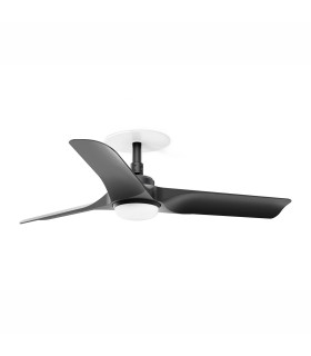 Hey Recessed 90cm LED Ceiling Fan Matt Black CCT