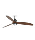 Just Recessed 128cm Ceiling Fan Matt Black, Walnut Blades 3000K