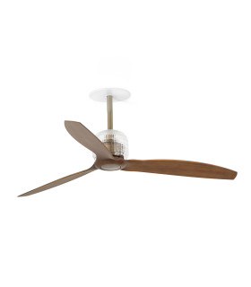Deco Recessed 128cm Ceiling Fan Old Gold, Walnut Blades