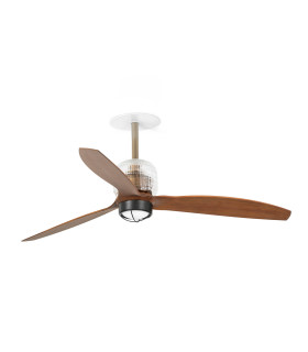 Deco Recessed 128cm Ceiling Fan Old Gold, Walnut Blades 3000K