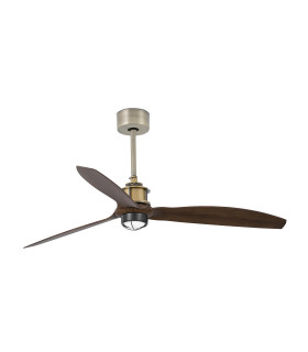 Just 128cm Smart Ceiling Fan Old Gold, Walnut Blades 3000K