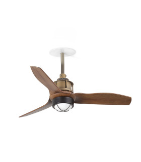 Just Recessed 81cm Ceiling Fan Old Gold, Walnut Blades 3000K