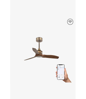 Just 81cm Smart Ceiling Fan Old Gold, Walnut Blades