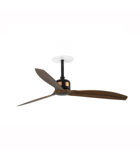 Copper Recessed 128cm Smart Ceiling Fan Matt Black, Walnut Blades