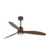 Just 128cm Smart Ceiling Fan Matt Black, Walnut Blades 3000K