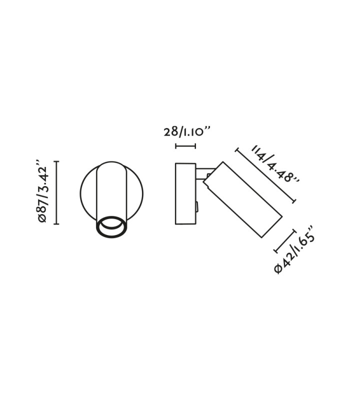 Stan Slim Reading Wall Light White GU10 with Switch