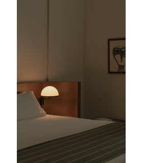 Dome Wall Lamp Satin Black, Gloss White Shade E27
