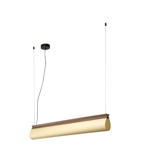 Cata LED Bar Pendant Ceiling Light Wood, Beige Shade 2700K