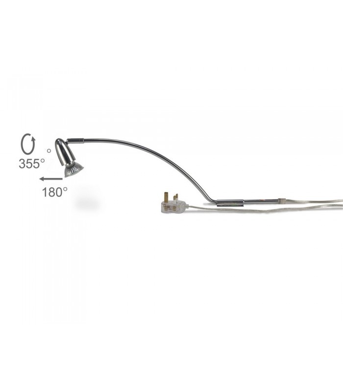 Over Cabinet 1 Light GU10 with Adjustable Head And 2m Cable c, w BS Plug Polished Chrome - 1