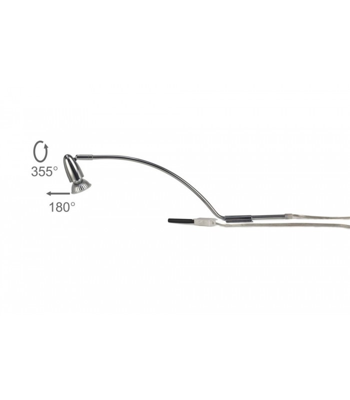 Over Cabinet 1 Light GU10 with Adjustable Head And 1m Cable Polished Chrome - 1