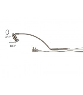 Over Cabinet 1 Light GU10 with Adjustable Head And 2m Cable c, w BS Plug Satin Nickel - 1