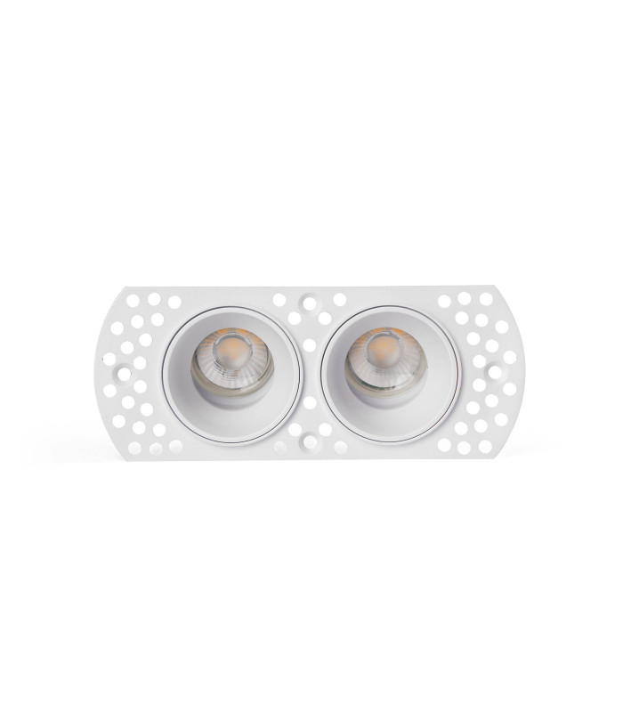 Flic Trimless Adjustable Twin Recessed Downlight White MR11 GU10
