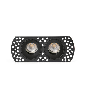 Flic Trimless Adjustable Twin Recessed Downlight Black MR11 GU10