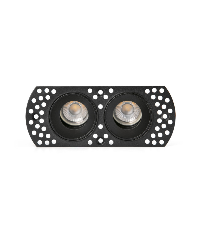 Flic Trimless Adjustable Twin Recessed Downlight Black MR11 GU10