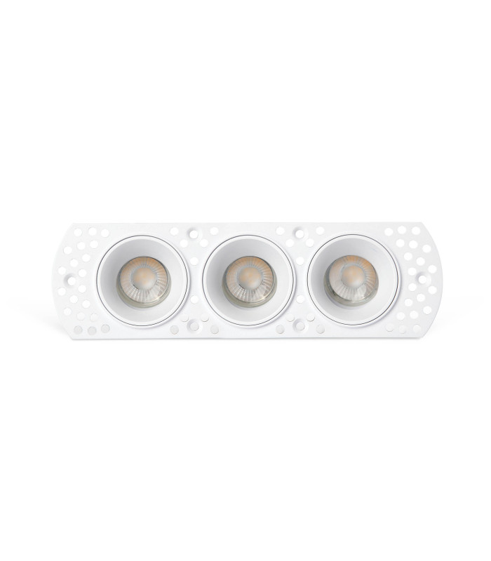 Flic Trimless Adjustable Triple Recessed Downlight White MR11 GU10