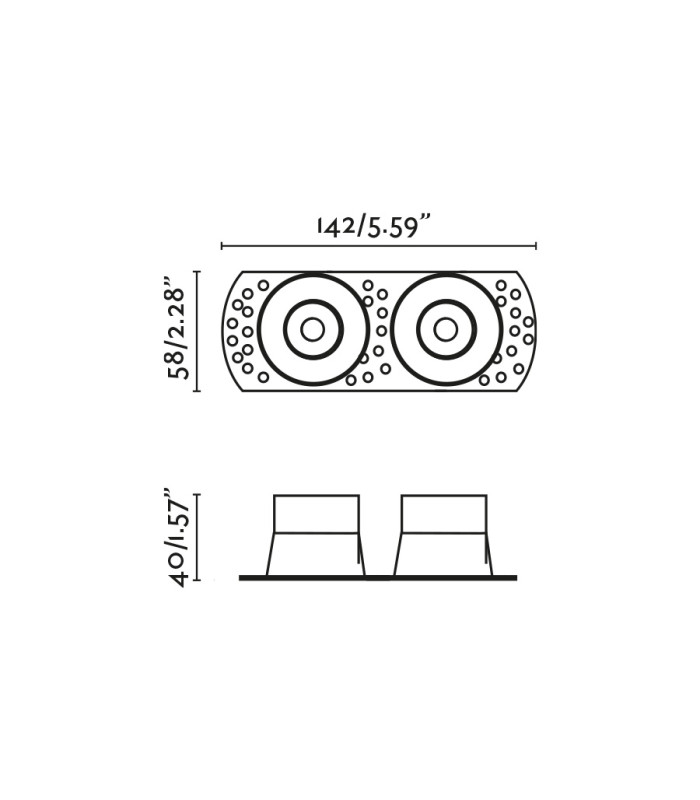 Flic Trimless Adjustable Twin Recessed Downlight Black MR11 GU10