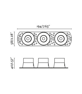 Flic Trimless Adjustable Triple Recessed Downlight White MR11 GU10