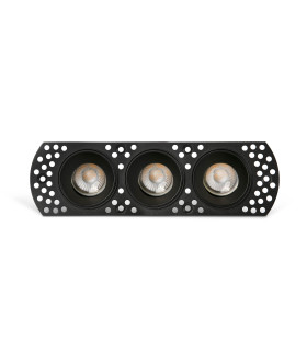 Flic Trimless Adjustable Triple Recessed Downlight Black MR11 GU10