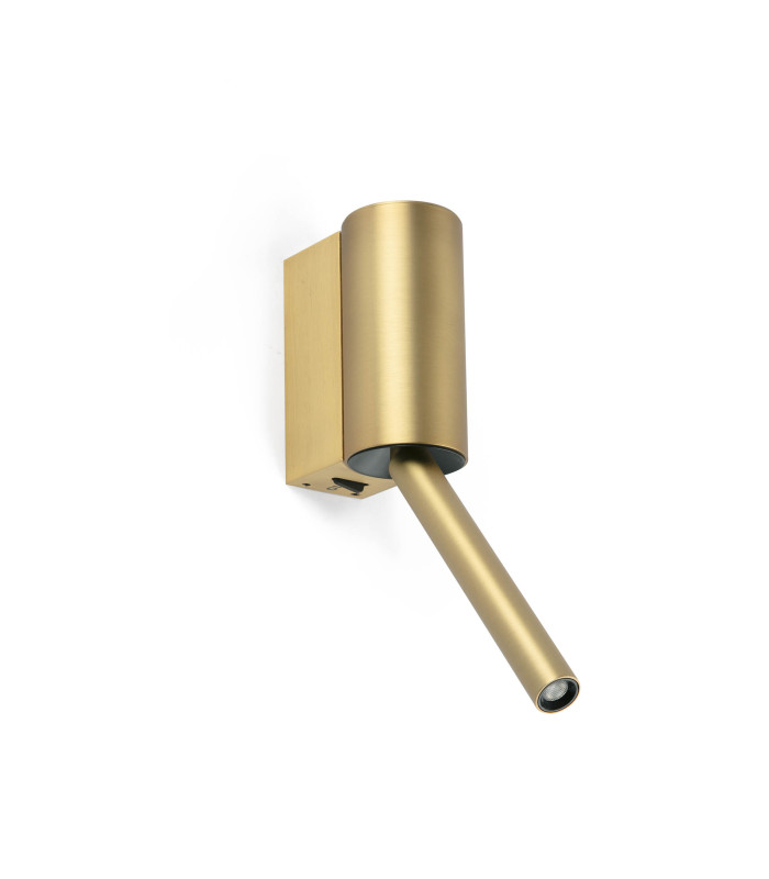Dante LED Reading Wall Light Satin Gold 3W 2700K
