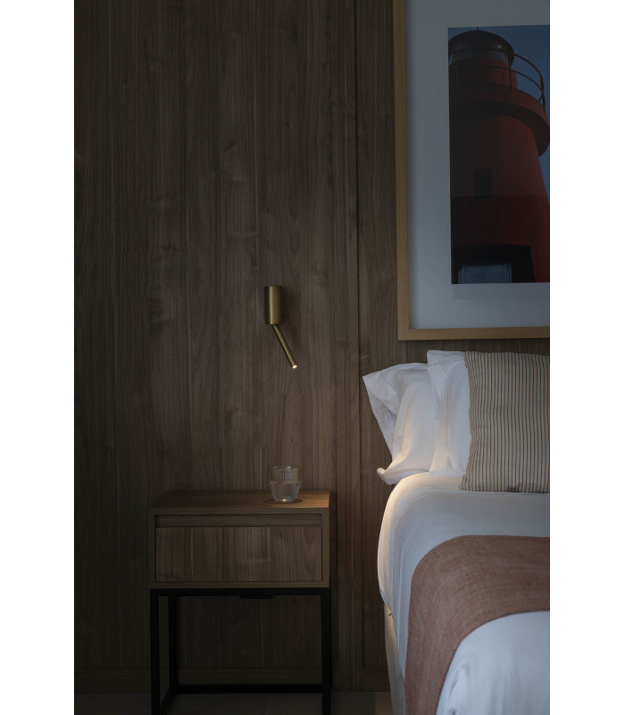 Dante LED Reading Wall Light Satin Gold 3W 2700K