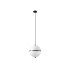 Dome 23Cm Globe Pendant Ceiling Light Satin Black, Gloss White Shade E27