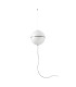 Dome 42Cm Globe Pendant Ceiling Light Satin Black, Gloss White Shade E27 with Switch