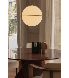Dome 42Cm Globe Pendant Ceiling Light Satin Black, Gloss White Shade E27