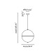 Dome 42Cm Globe Pendant Ceiling Light Satin Black, Gloss White Shade E27