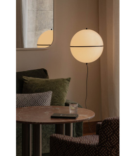 Dome 42Cm Globe Pendant Ceiling Light Satin Black, Gloss White Shade E27 with Switch