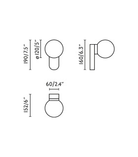 Mabe LED Globe Wall Lights Matt Nickel IP44 3000K