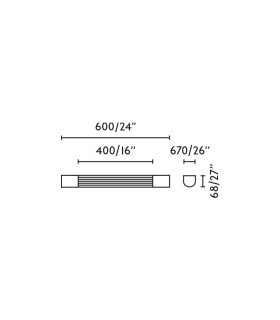 Kiva 60Cm LED Bathroom Wall Lamp Matt Black IP44 10W 2700K