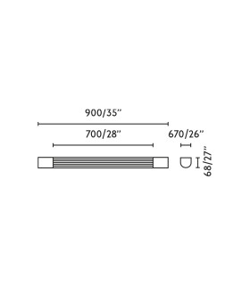 Kiva 90Cm LED Bathroom Wall Lamp Matt Black IP44 14W 2700K