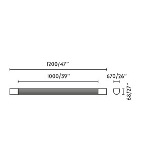 Kiva 120Cm LED Bathroom Wall Lamp Matt Black IP44 18W 2700K