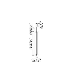 Lumina 60Cm 1L Black Pendant 12W 2700K