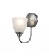 Wall Lamp 1 Light E14 Satin Nickel, Opal Glass - 1
