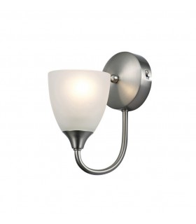 Wall Lamp 1 Light E14 Satin Nickel, Opal Glass - 1