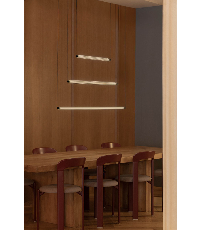 Lumina 60Cm 1L Black Horizontal Pendant 12W 2200K