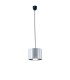 Black Ceiling Pendant 1 Light E27 with 200 x 150mm Metallic Chrome Cylinder Shade, c, w Ceiling Bracket - 1