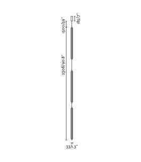 Lumina 60Cm 3L Black Pendant 36W 2700K
