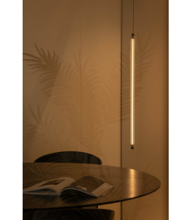 Lumina 90Cm 1L Black Pendant 12W 2200K