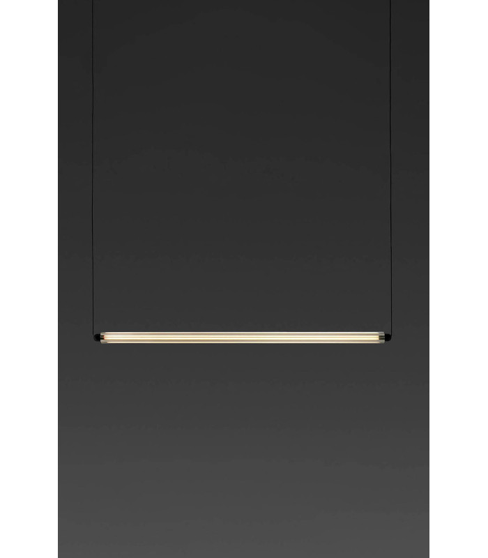 Lumina 90Cm 1L Black Horizontal Pendant 12W 2200K Dali