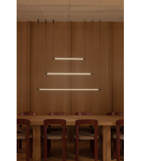 Lumina 90Cm 1L Black Horizontal Pendant 12W 2200K