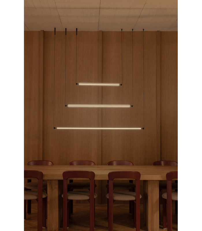 Lumina 90Cm 1L Black Horizontal Pendant 12W 2200K